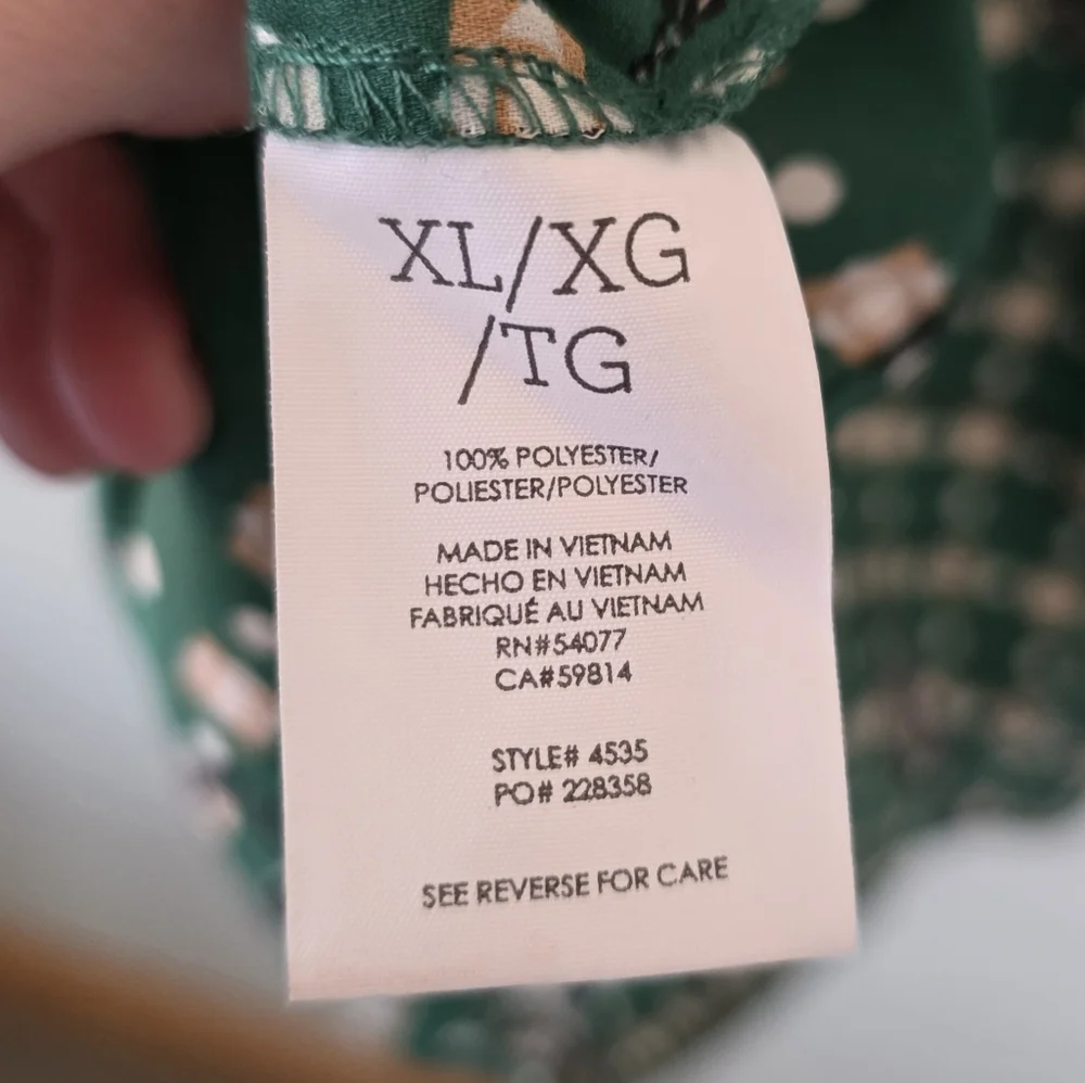 Cabi XL Bohemian Peasant Spring Loose Fit Smocked Cuffs Voyager Blouse - Picture 14 of 14